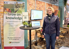 Charlotte Holde of HortiAdvice, presenting their new GreenPlan Cloud.